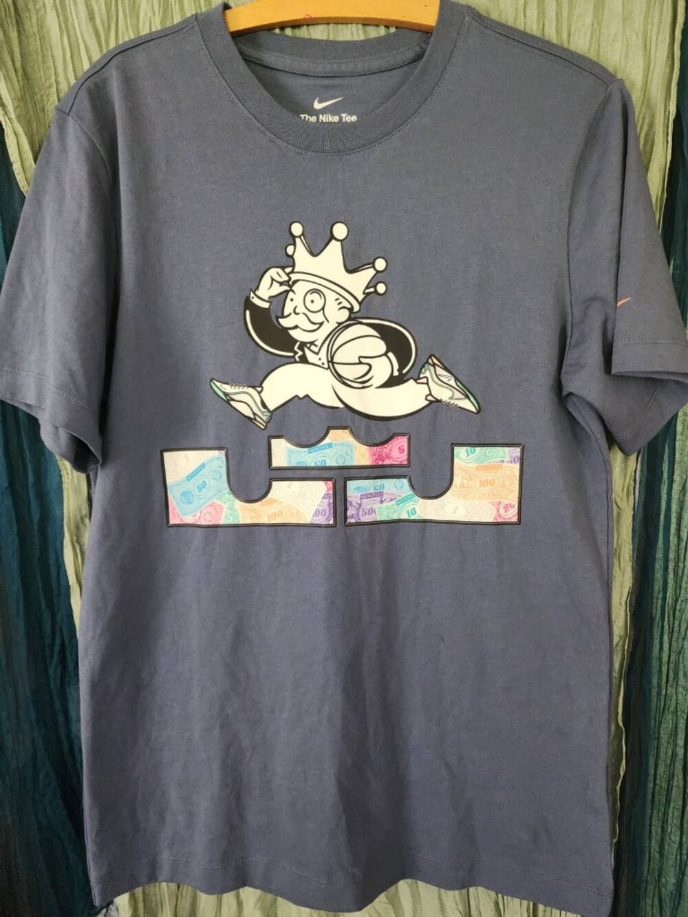 Nike LeBron James x Monopoly Men’s Small Basketball Graphic T-Shirt Blue